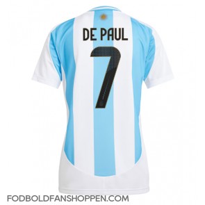 Argentina Rodrigo De Paul #7 Hjemmebanetrøje Dame Copa America 2024 Kortærmet